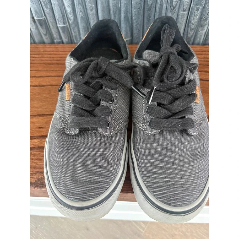 Vans Atwood Mens 6.5 Gray Canvas Low Top Skate Shoes Sneakers 500714